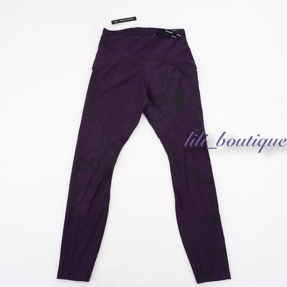 NWT Nike BV4385-525 Women Speed Tight 7/8 Training Leggings Flash Purple Black M - Picture 1 of 11
